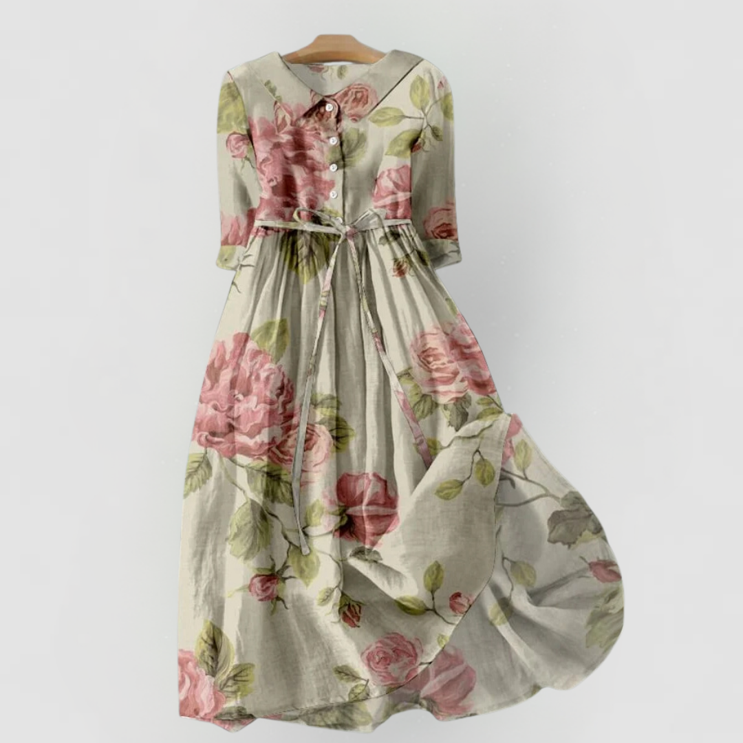 Marley - Vintage Dress with Ties and Floral Print