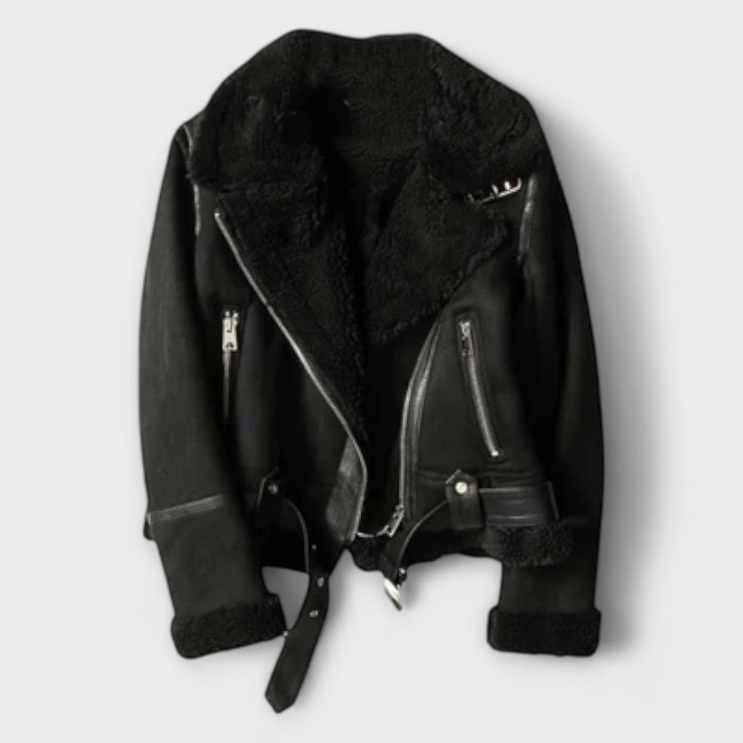 Aurora Shearling Suede Aviator Jacket