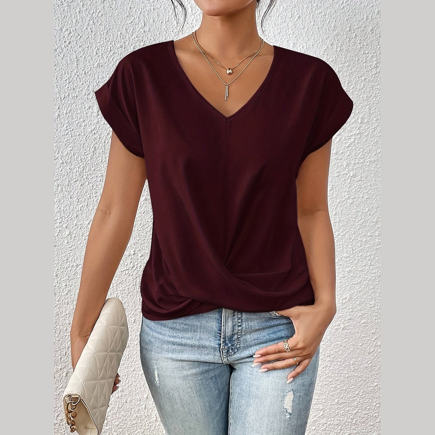 Cleo™ - Casual T-Shirt with Sweetheart Neckline