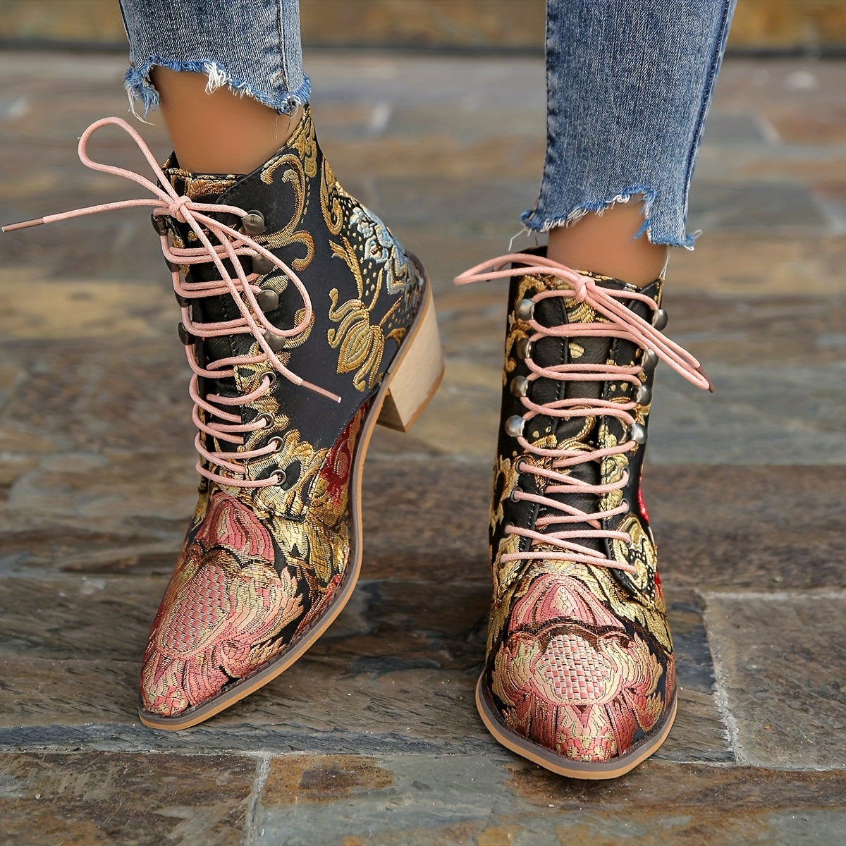 Vintage Floral Cowboy Boots