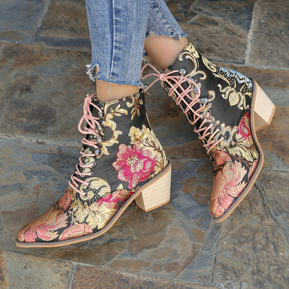 Vintage Floral Cowboy Boots