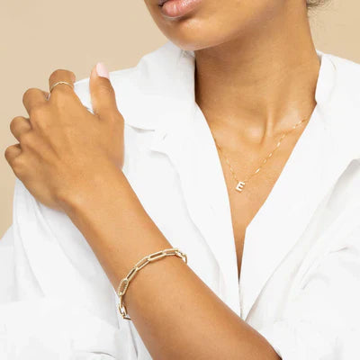 Love letter initial necklace - Gold 18k