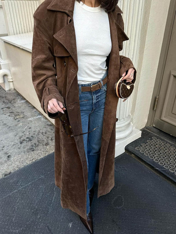 Ella | Suede Trench Coat