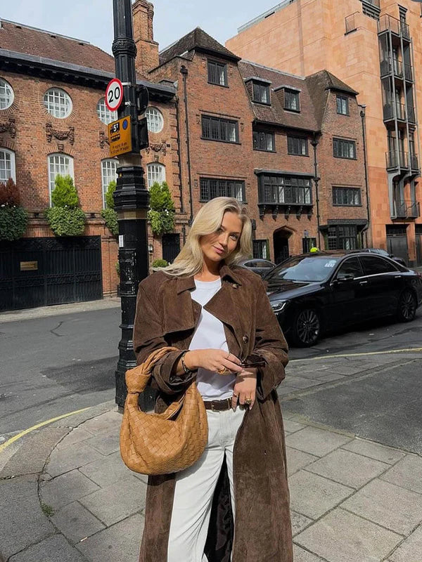 Ella | Suede Trench Coat