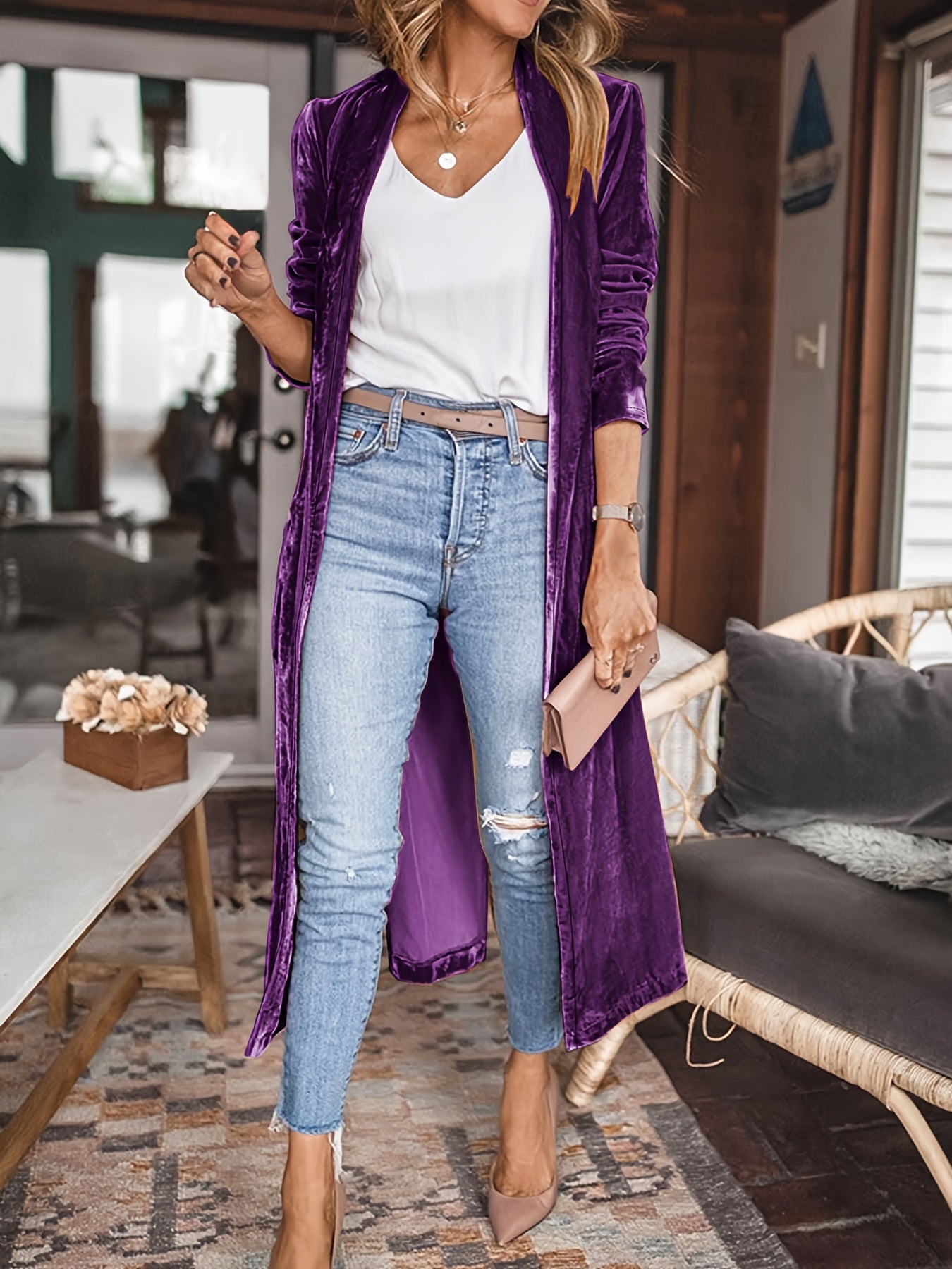 Long Golden Fleece Jacket for Women