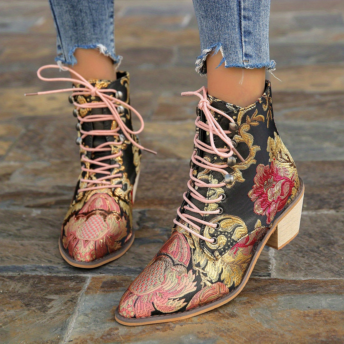 Vintage Floral Cowboy Boots