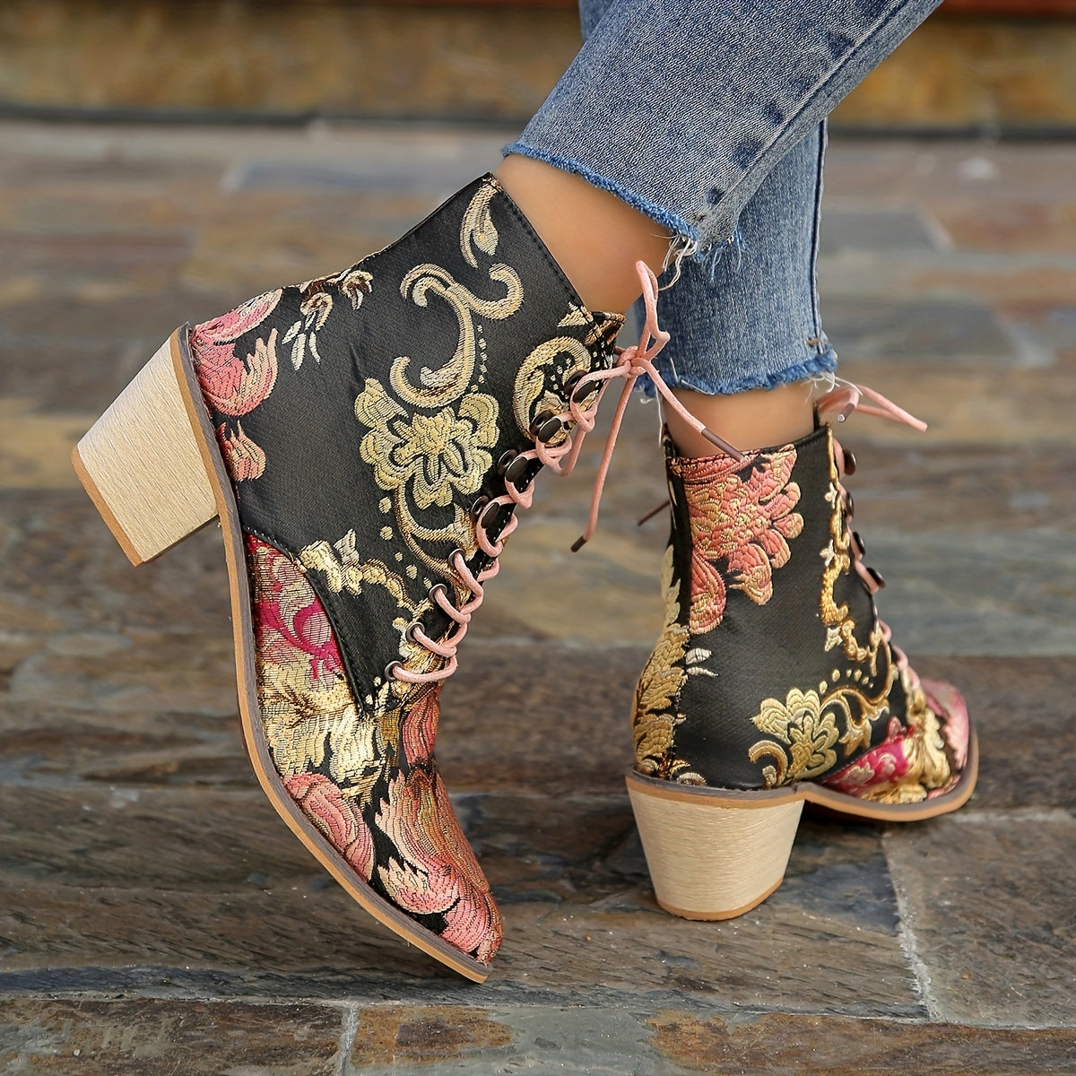 Vintage Floral Cowboy Boots
