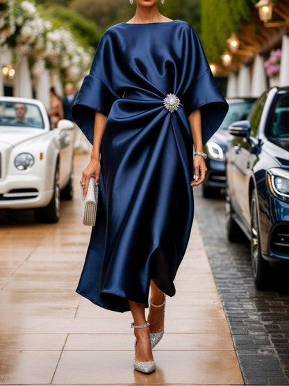 Luciana | Luxe Shimmer Satin Long Dress