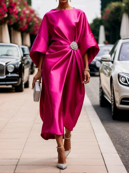 Luciana | Luxe Shimmer Satin Long Dress