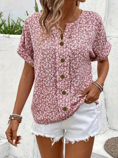 Wrenley -  Women's Stretchy Beach Floral Top