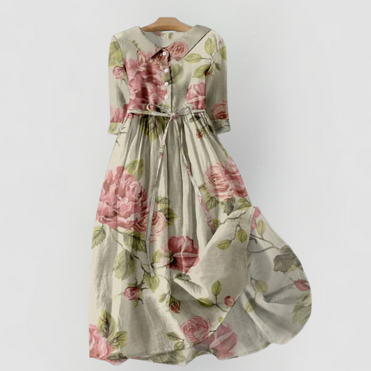 Marley - Vintage Dress with Ties and Floral Print