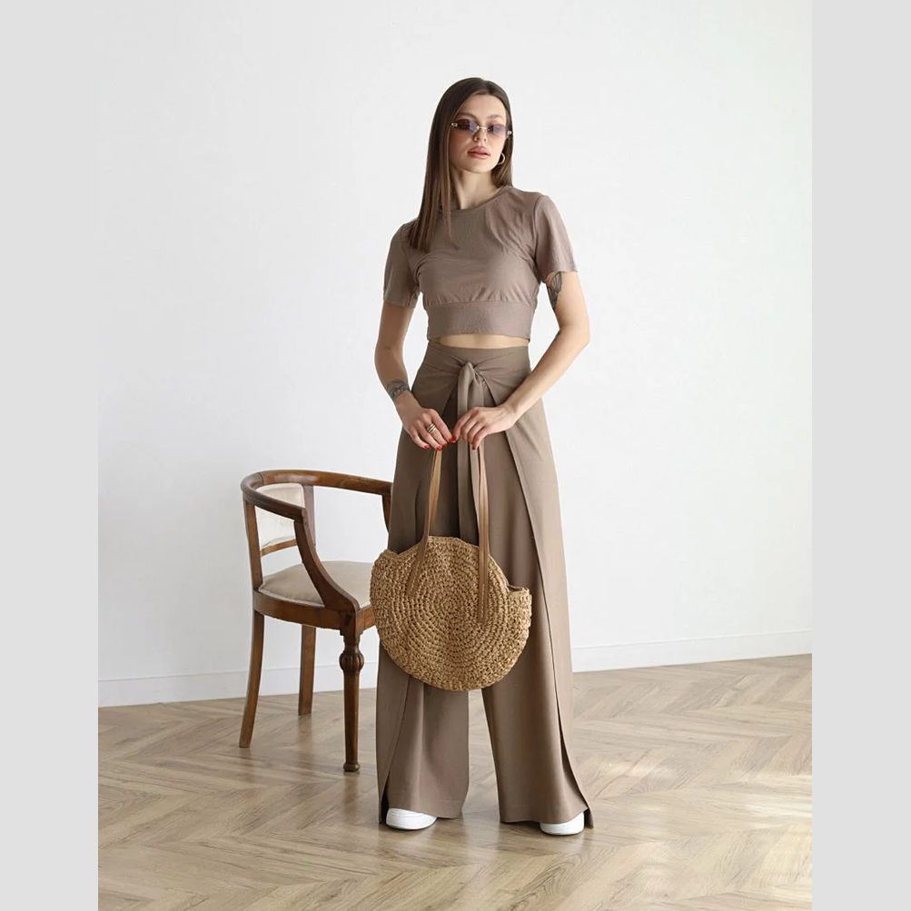 Isolde | Wide-Crop Linen Trousers