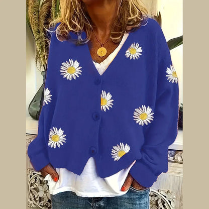 Korina - Elegant Long Sleeve Cardigan With Button