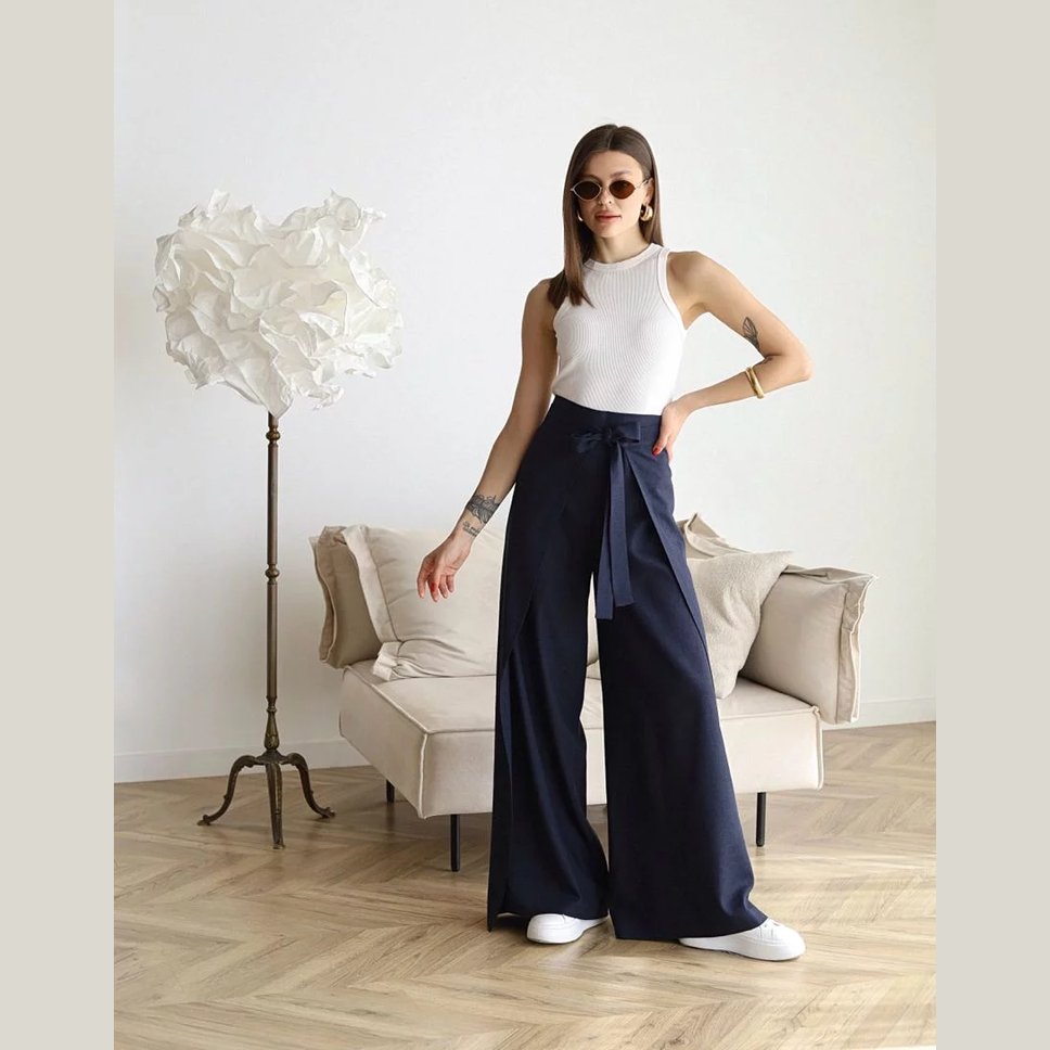 Isolde | Wide-Crop Linen Trousers