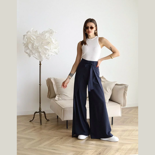 Isolde | Wide-Crop Linen Trousers