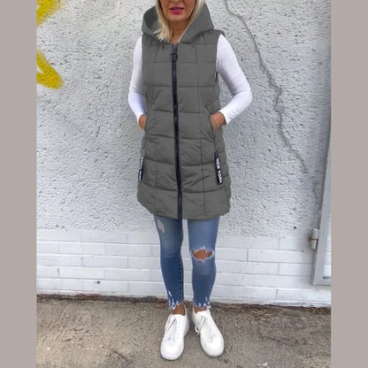 Melina – Sleeveless Padded Coat with Zipper