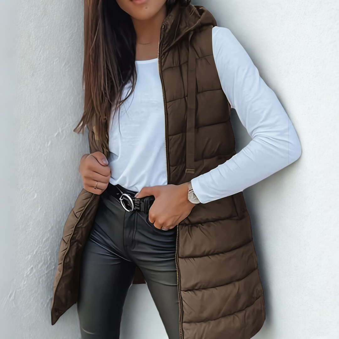 Maurina - Casual Sleeveless Long Puffer Vest