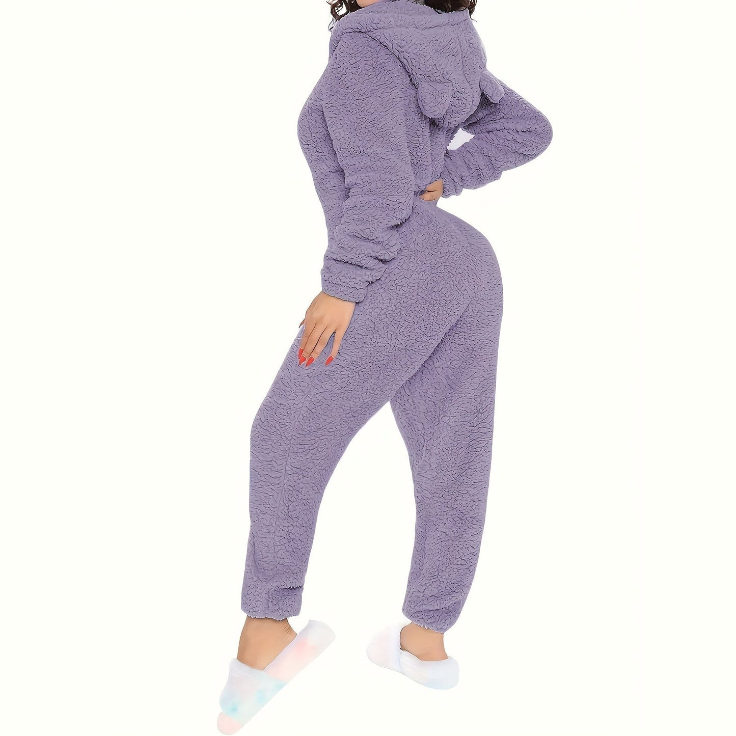 Luna™ | Fuzzy Hooded Pajama Jumpsuit