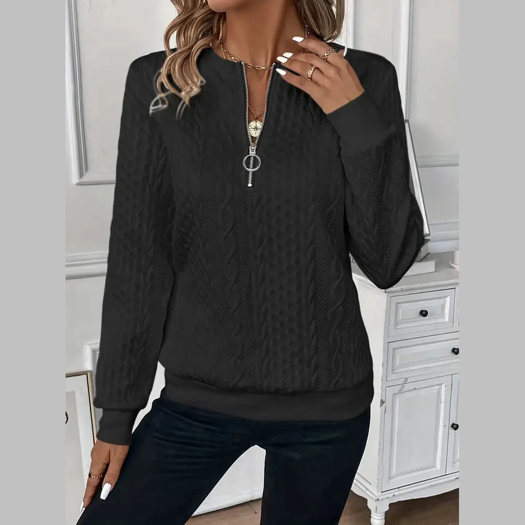 Karoline – Elegant And Comfortable Zip-Up Sweater