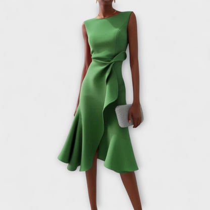 JULIET | DRAPED ASYMMETRICAL MIDI DRESS