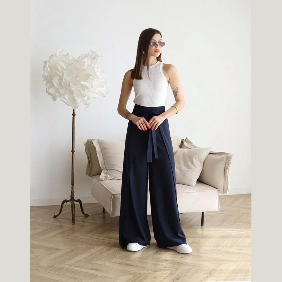Isolde | Wide-Crop Linen Trousers