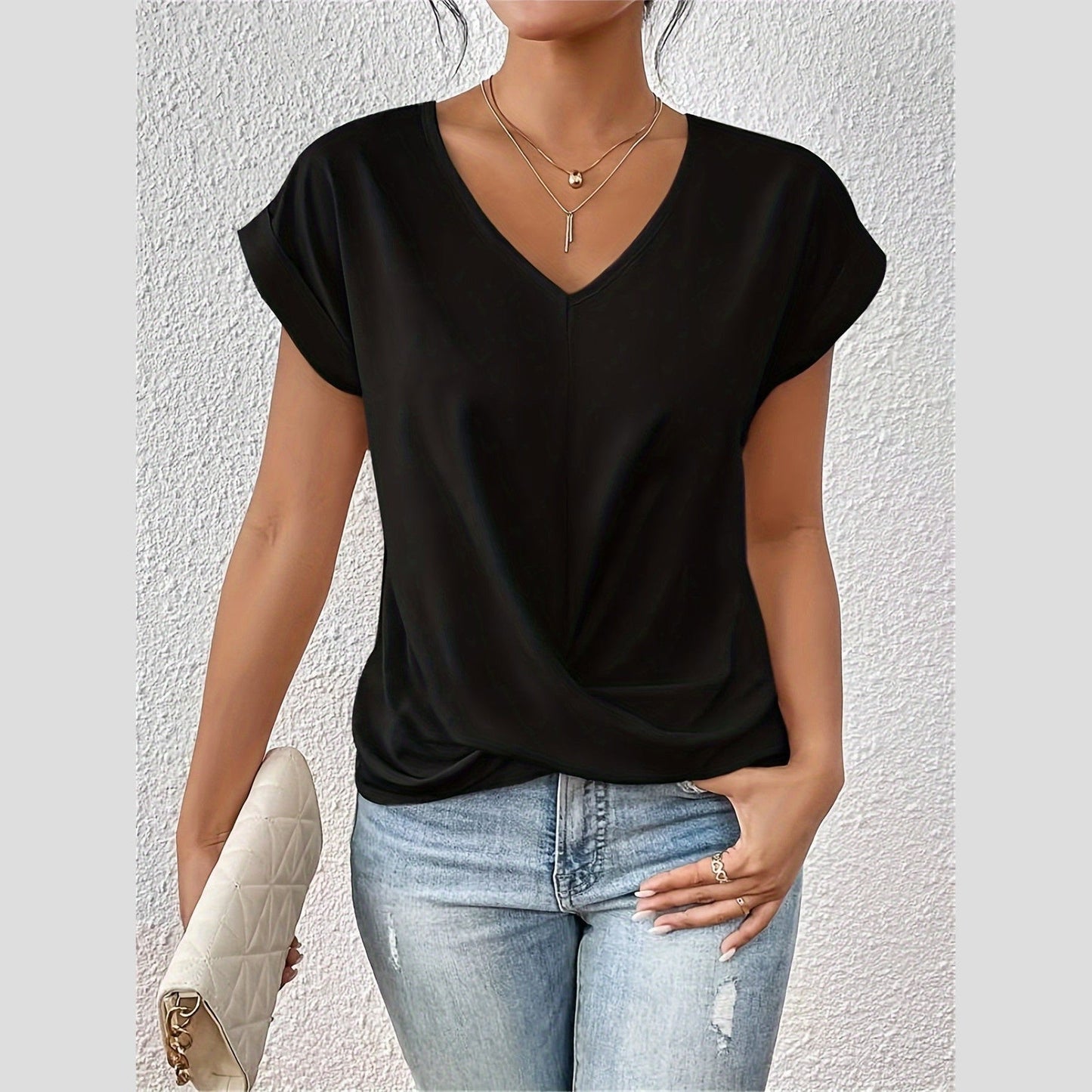 Cleo™ - Casual T-Shirt with Sweetheart Neckline