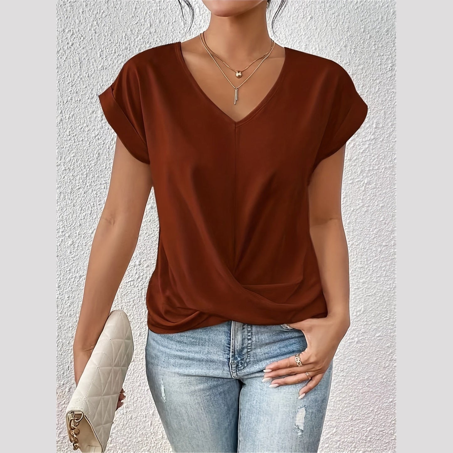 Cleo™ - Casual T-Shirt with Sweetheart Neckline