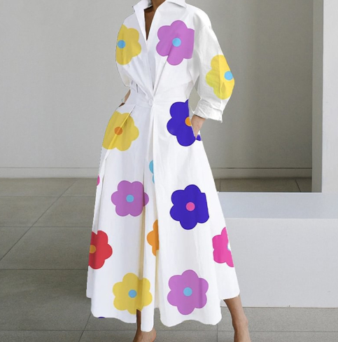 Esther™ | Elegant Spring Shirt Dress with Cotton Collar