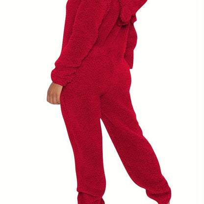 Luna™ | Fuzzy Hooded Pajama Jumpsuit