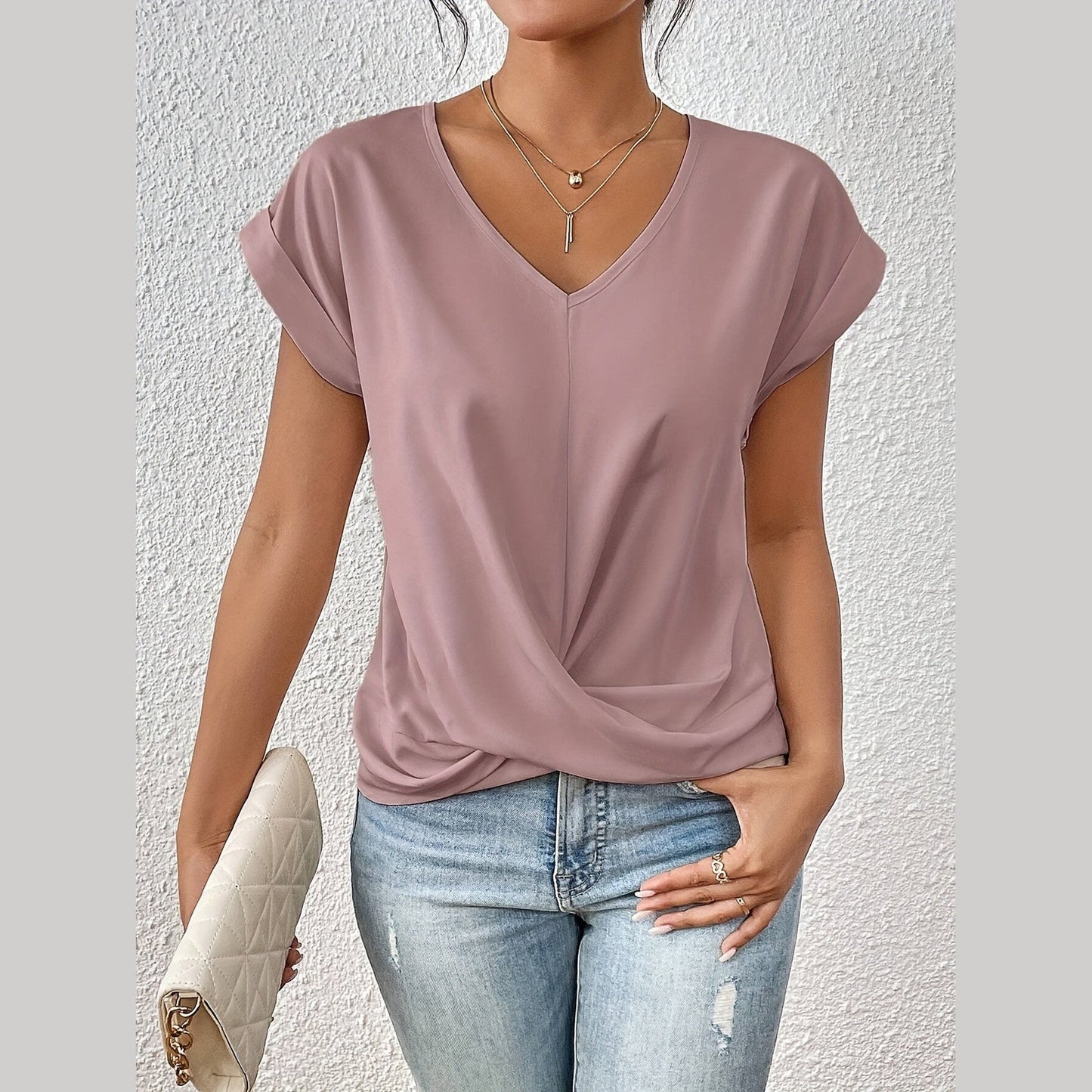 Cleo™ - Casual T-Shirt with Sweetheart Neckline