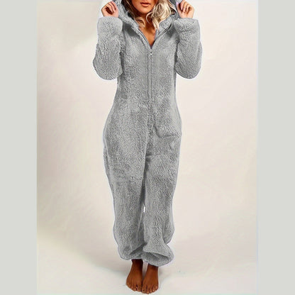 Luna™ | Fuzzy Hooded Pajama Jumpsuit