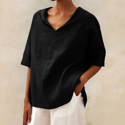 Lilia - Elegant V-Neck Work Pullover Top