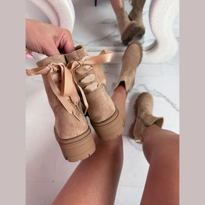 Bow Khaki Boots
