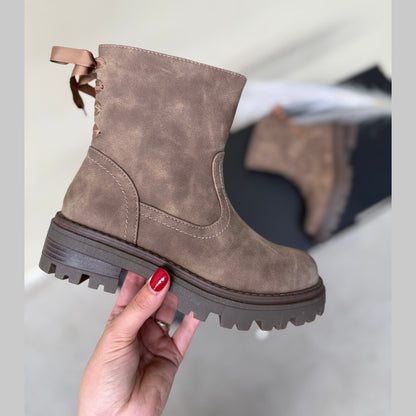 Bow Taupe Boots