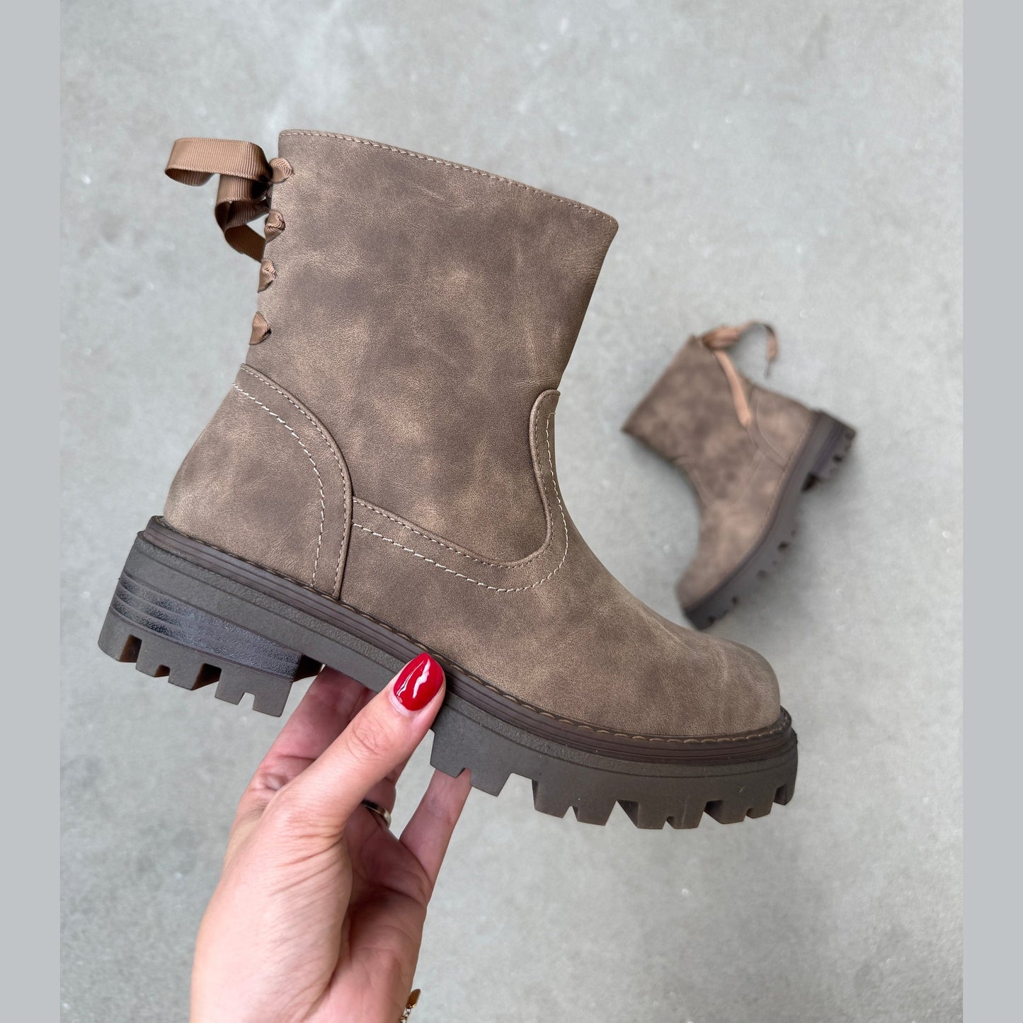 Bow Taupe Boots