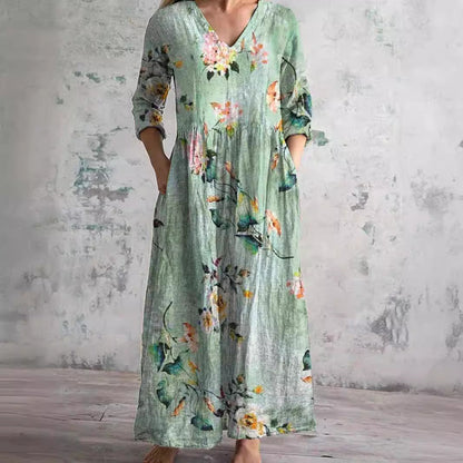 Carla | Summer Dress with V-Neck and Floral Pattern