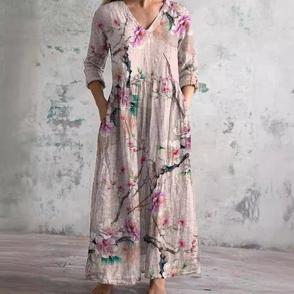 Carla | Summer Dress with V-Neck and Floral Pattern