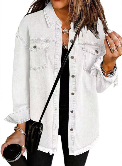 Jolien I Long Sleeve Denim Jacket With Pockets