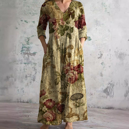 Carla | Summer Dress with V-Neck and Floral Pattern