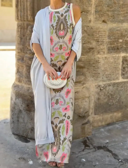 Valencia - Conjunto Elegante com Vestido e Cardigã Fluido