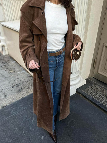 Ella | Suede Trench Coat