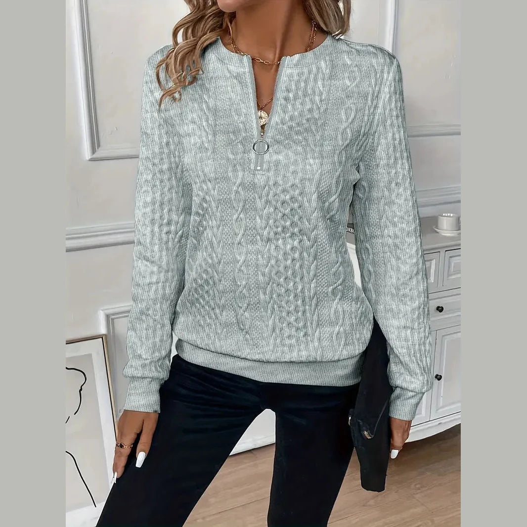 Karoline – Elegant And Comfortable Zip-Up Sweater