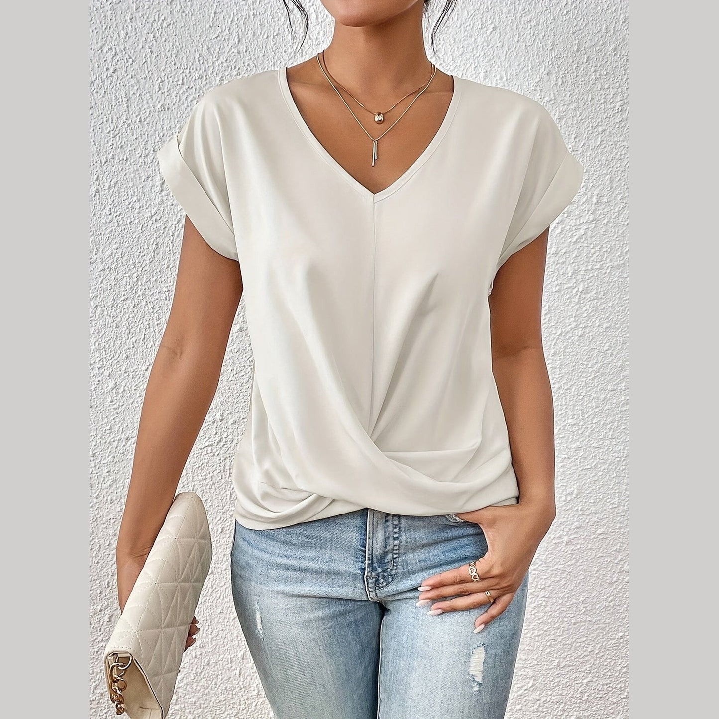 Cleo™ - Casual T-Shirt with Sweetheart Neckline