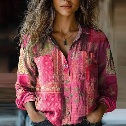 Nina | Retro Floral Print Blouse