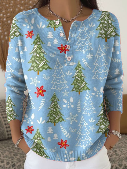 Lena SnowCharm™ Holiday Button Sweater