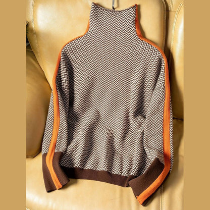 Lucia | High-neck sweater with contrasting stripes