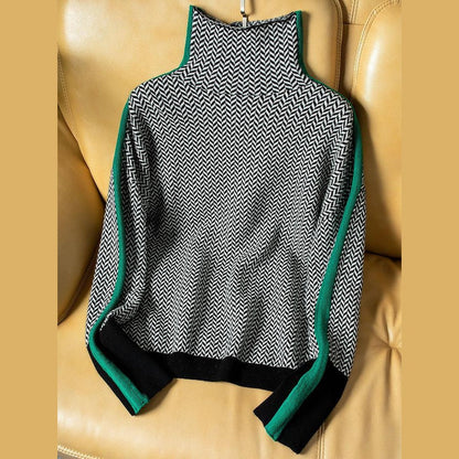 Lucia | High-neck sweater with contrasting stripes
