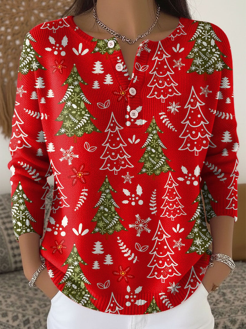 Lena SnowCharm™ Holiday Button Sweater
