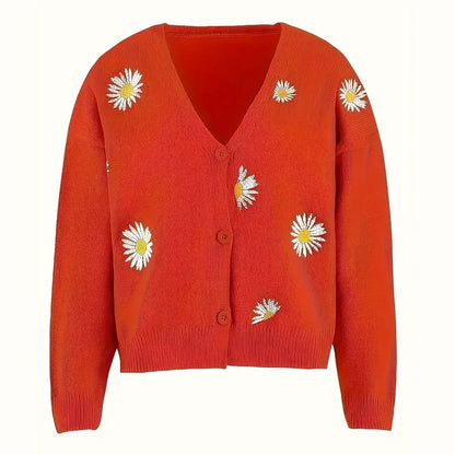 Korina - Elegant Long Sleeve Cardigan With Button