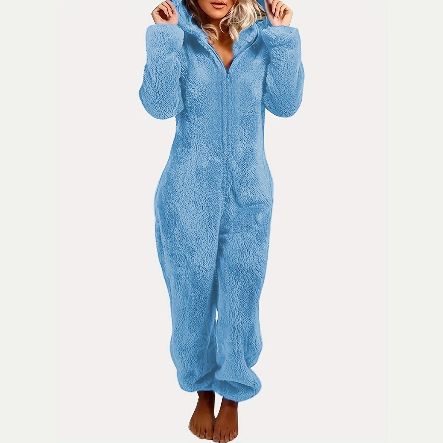 Luna™ | Fuzzy Hooded Pajama Jumpsuit